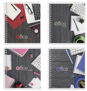 Тетрадь А5 48л., клетка, Alingar, гребень, блок офсет, "Office style", AL13419